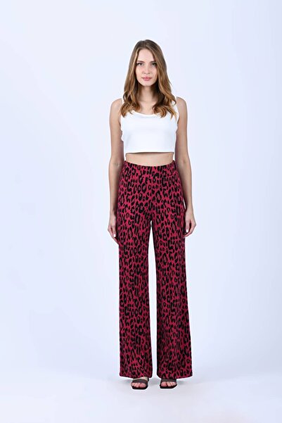 la luce Fuşya Leopar Desen Pantolon - LP92
