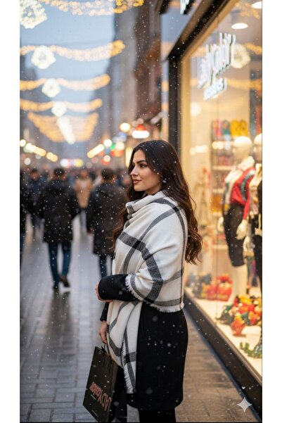 Kervan Pazar وشاح شتوي نسائي للرقبة والكتف