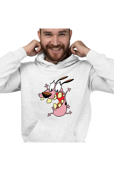 OEM Men's Hoodie Courage the Cowardly Dog Beagle Scared Dog