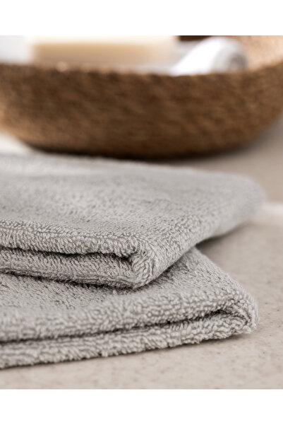 Madame Coco Rosabell 2-Pack 100% Cotton Crochet Hand Towels - Gray - 30X40 cm