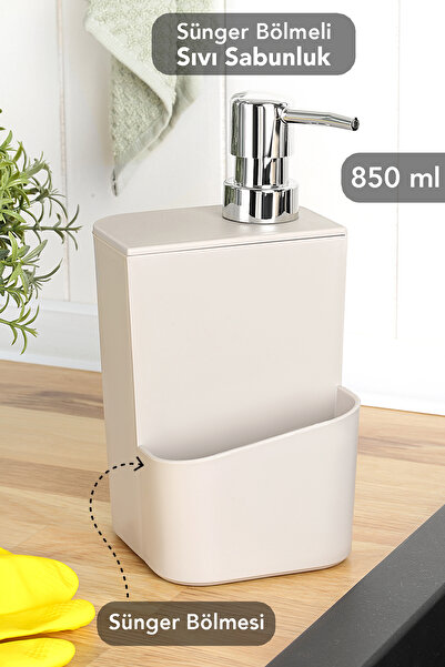Meleni Home Süngerlik Bölmeli Sıvı Sabunluk - Tezgah Üstü Süngerlikli Sabunlu...
