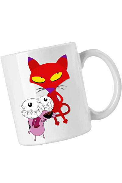 OEM Scared Puppy Mug Courage The Evil Red Cat
