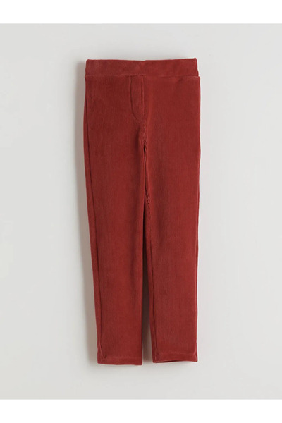 LC Waikiki Basic Girl's Velvet Tights with Elastic Waist