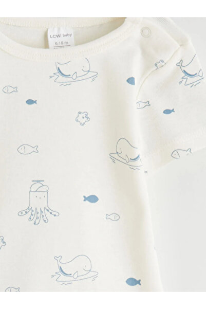 LC Waikiki Short Sleeve Baby Boy Snap-On Bodysuit 2-Piece