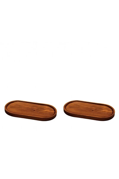 Rembox Natural Beech Wood Oil Pot Base – Oval Stylish Presentation Stand (2 Pieces) 12*25 cm