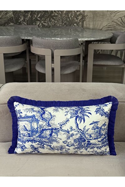 Skhome Çift Taraflı Köylüler Dekoratif Saçaklı Kırlent Kılıfı 1Adet 30x50(SK-...