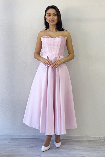 zks grup tekstil Γυναικείο βραδινό φόρεμα πριγκίπισσας με στράπλες εμφάνιση κορσέ Μαύρο, Λευκό, Μπλε μωρού, Ναυτικό μπλε, Ροζ, Λιλά, μπλε κοβαλτίου