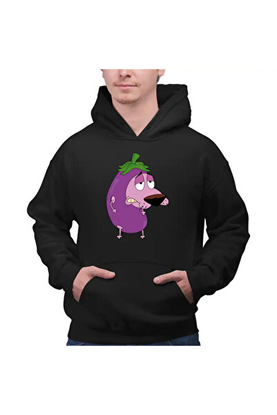OEM Ανδρικό Φούτερ με Κουκούλα Courage the Cowardly Dog Μελιτζάνα Κινούμενα Σ...
