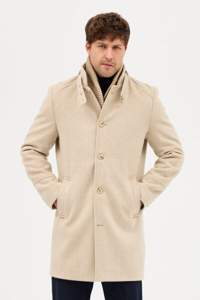 Frappoli Maxi Чоловічий Темно-сірий Кашеміровий Товстий Пальто Пальто Зі Стандартним Покроєм