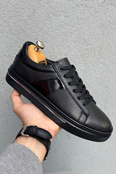 Martinetto Genuine Leather Black Men's Sneaker |   Rubber Sole, Casual Shoes
