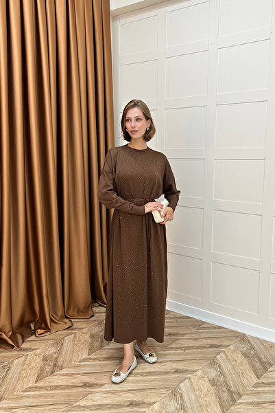 Stilife Φόρεμα πλεκτό Mabel Stoned καφέ