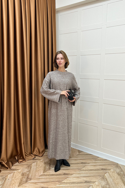 Stilife Yumoş Sim Μικτό Πλεκτό Φόρεμα Μικτό Πλεκτό Βιζόν