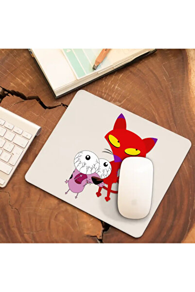 OEM Mousepad Scared Puppy Courage Evil Red Cat