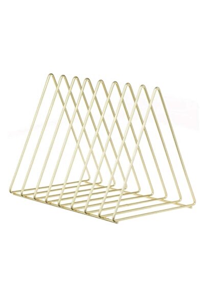 OEM Metal Book Holder, 8 Compartments, Gold Color, Dimensions 27x17.5x20 cm