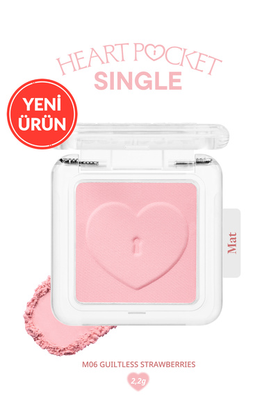 PERIPERA Kişiselleştirilebilir Mat Tekli Far Heart Pocket Single (M06 Guiltless Strawberries)