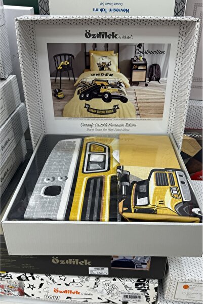 Özdilek 100% Cotton Single Duvet Cover Set (3 Pieces) Limited Stock - Pickup Truck Model