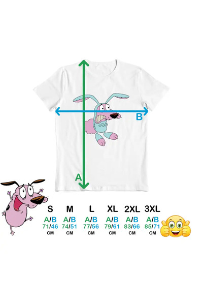 OEM Men's T-Shirt Courage the Cowardly Dog Rabbit Cartoon