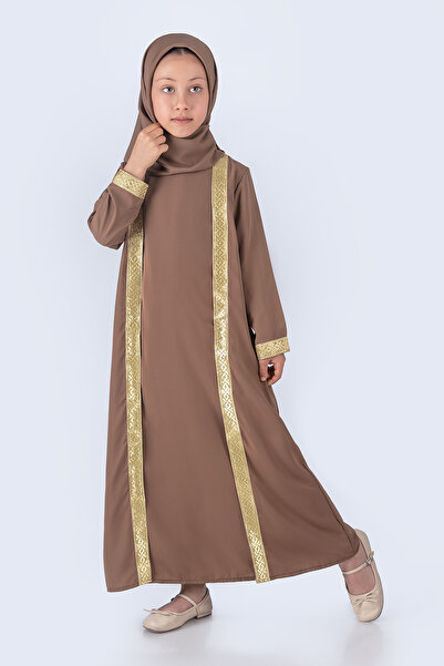 Nb Neşeli Bebe Medine İpeği Ferace Eşarplı Kız Namaz Elbisesi