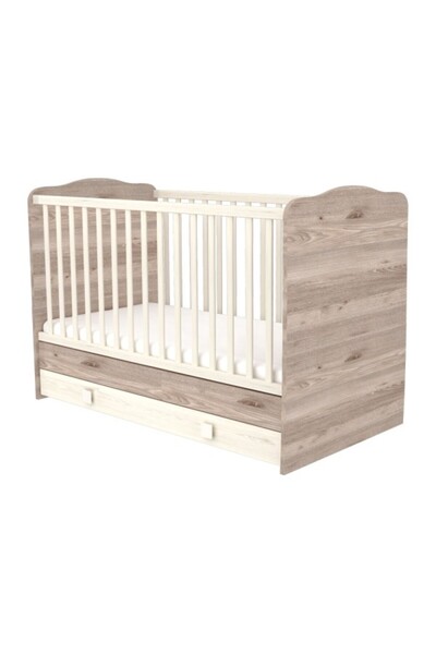 Hubners Sofia convertible wooden cot with drawer 140x70 cm cream sand