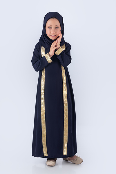 Nb Neşeli Bebe Medine İpeği Ferace Eşarplı Kız Namaz Elbisesi