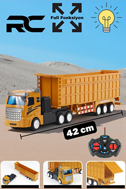 TRENDZONE Uzaktan Kumandalı Full Fonksiyon Şarjlı Işıklı Müzikli Römorklu Taşıyıcı Tır 42cm