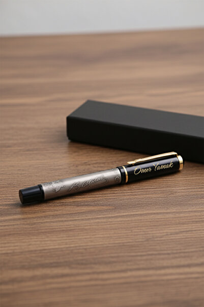 Giftino Kişiye Özel İsim Baskılı Kabartmalı Atatürk Silüet ve İmzalı Roller K...