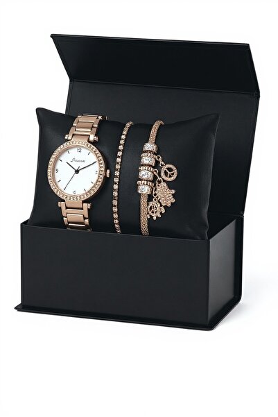 Forentina Rose Kol Saati-Rose Şans Bilekliği Kombin Set PS4109