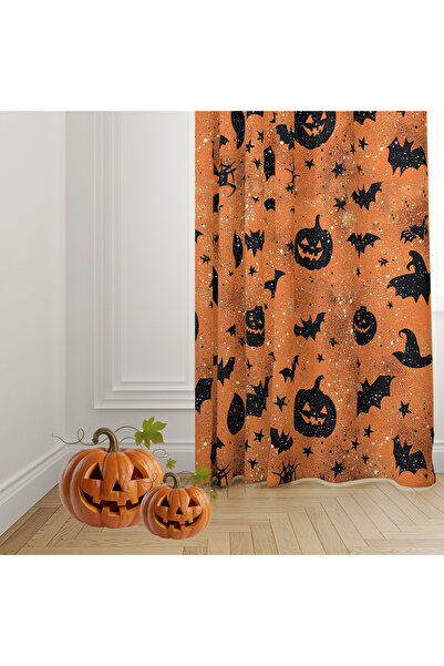 Filamente Children's Room Background Curtain. Single Wing. High Quality Printed Fabric (Child Room Curtain) Halloween