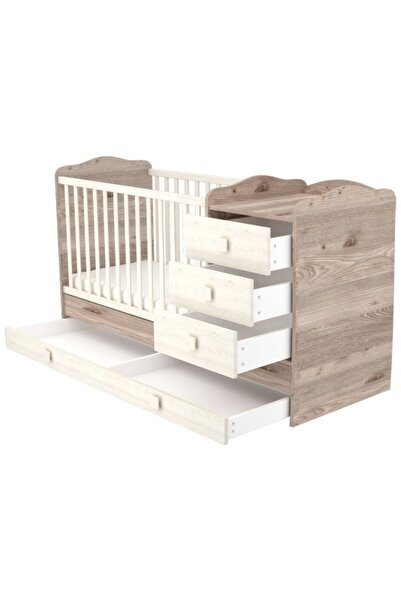 Hubners Patut copii transformabil din lemn cu 4 sertare Sofia Kombi 120x60 cm crem nisip