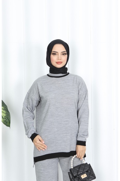 NİSUM MODA Two Color Knitwear Set