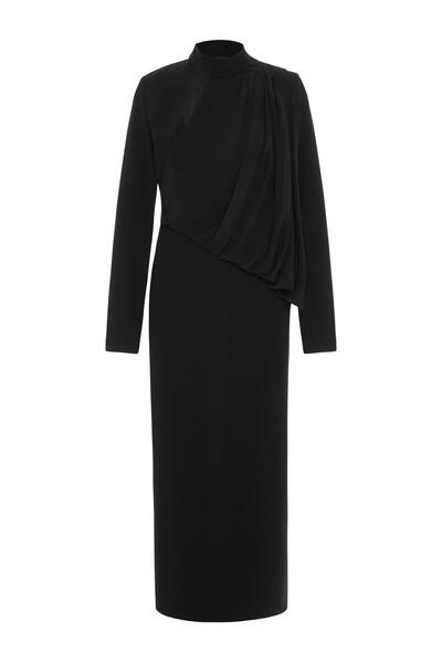 KAMEYA SIRT DETAYLI VOLANLI ELBİSE 26W40888