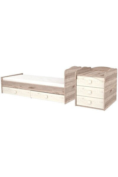 Hubners Sofia Maxi Kombi wooden convertible cot with 5 drawers 120x70 cm cream sand