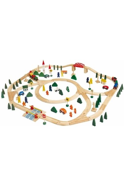 Woodyland Pista de tren din lemn "Maxi",