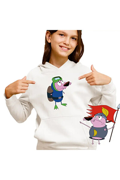 OEM Children's Hoodie Girls Courage the Cowardly Dog Drawings Diver