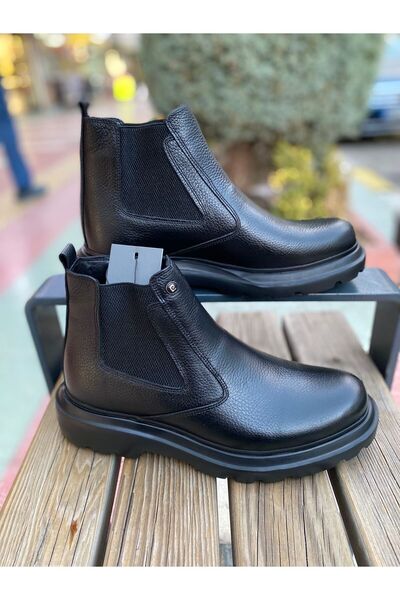 Pierre Cardin 90420 SİYAH FLOATER HAKİKİ DERİ YARIM BOT