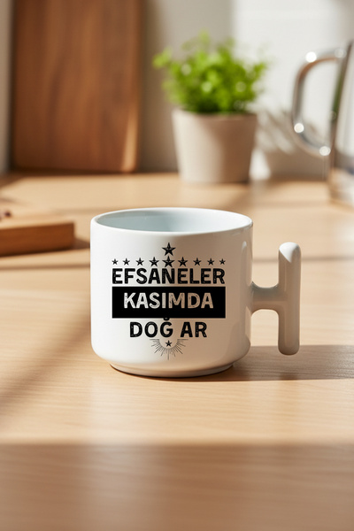 qoeuyl boutique Starry Legends Are Born in November Printed Birthday Gift T-Handle Latte Cup Mug