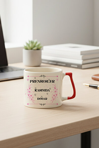 qoeuyl boutique Butterfly Princesses Are Born in November Printed Birthday Gift Red D Handle Mug Cup