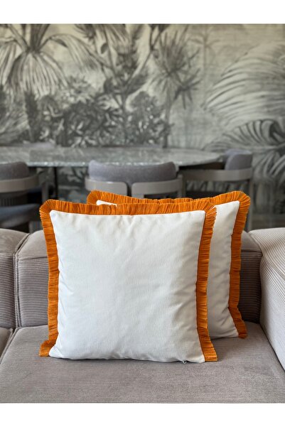 Skhome غطاء وسادة مزخرف حديث بحواف مزركشة قطعة واحدة 43×43