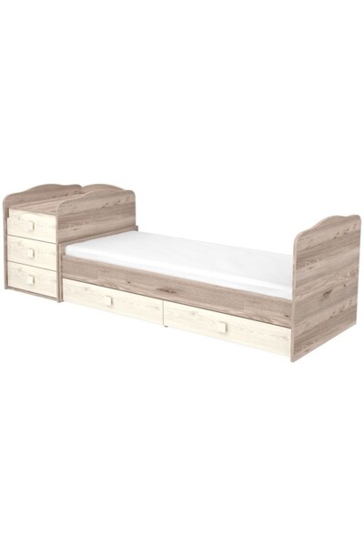 Hubners Sofia Maxi Kombi wooden convertible cot with 5 drawers 120x70 cm cream sand