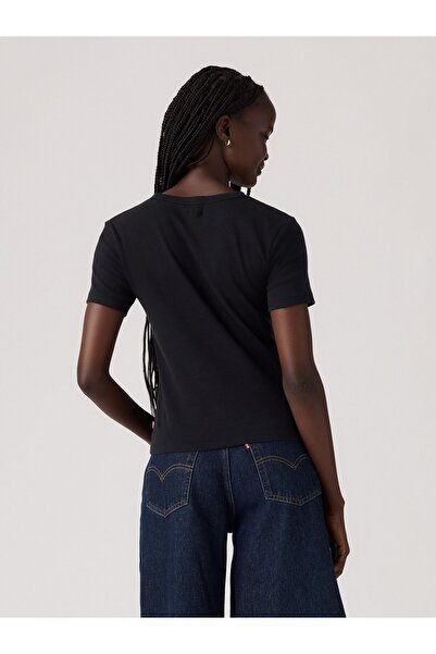 Levi's Women's Black T-Shirt with Glitter Detail T-Shirt 17944-0107