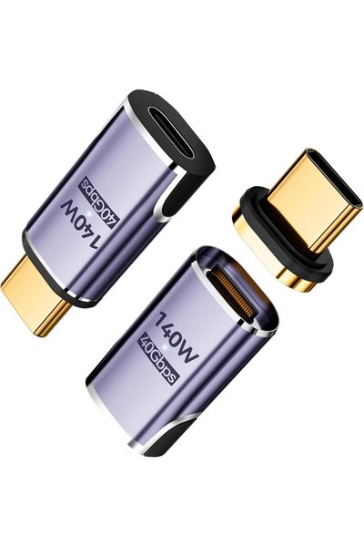 KKAERDIYA محول USB-C مغناطيسي 40 جيجابت في الثانية (عبوة من قطعتين) USB-C ذكر...