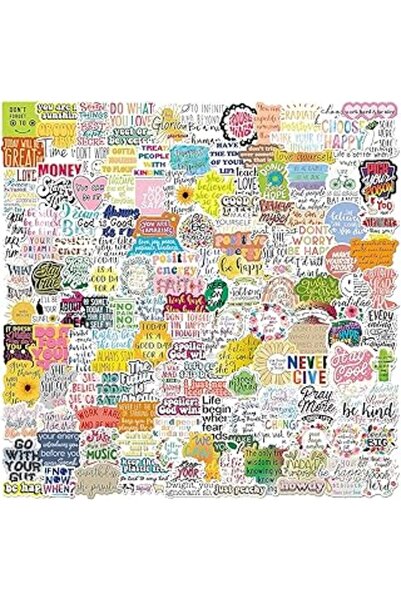 KASTWAVE مجموعة من 200 ملصق بكلمات ملهمة - ملصقات فينيل تحفيزية لزجاجات الميا...