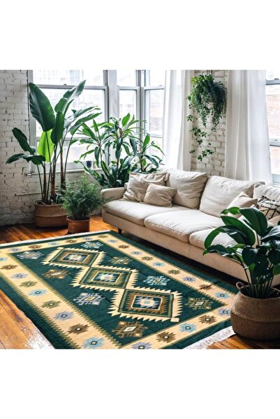 OEM Woven reversible rug, jute, size 120 x 180 cm, Green ROMB