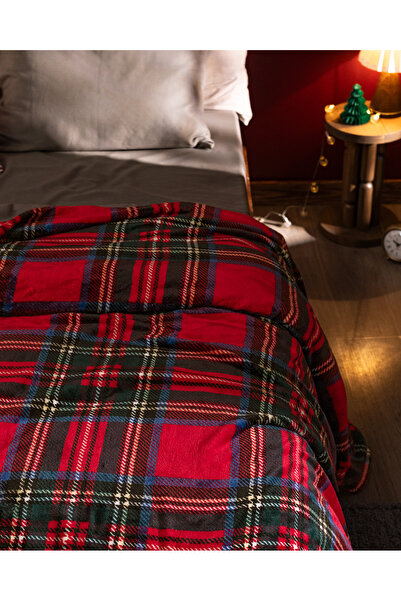 Madame Coco Clorel Tek Kişilik Welsoft Baskılı Battaniye - Kırmızı