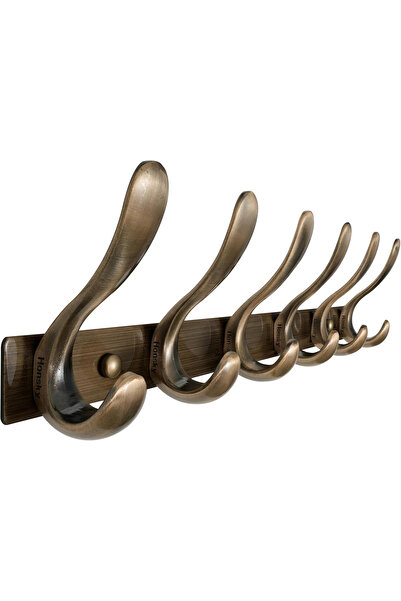 OEM Cuier cu 6 cârlige pe suport din oțel inoxidabil, bronz antic, 44x12x6 cm