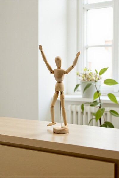 HEDİYE FİKRİ عارضة أزياء خشبية مقاس 30 سم مع شخصية إنسانية، لوحة رسام تعليمية...