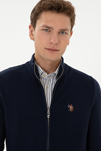 U.S. Polo Assn. Men's Navy Blue Basic Knitwear Cardigan 50317151-Vr033