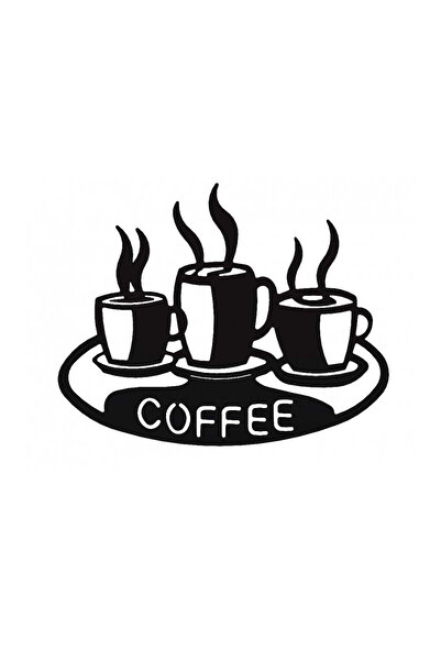 buz Metal wall decoration, "Coffee" design, 50 x 40 cm, black