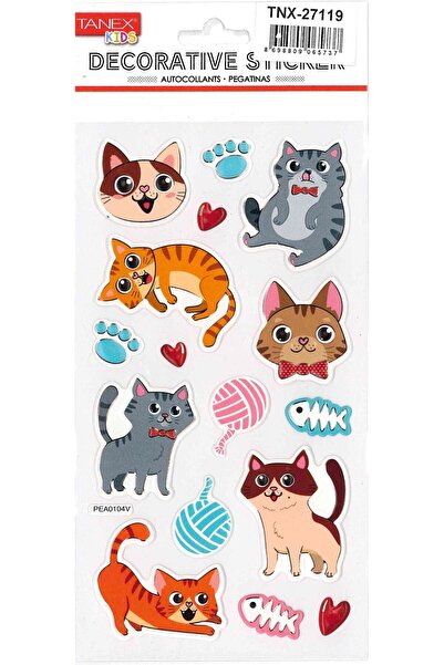 Tanex سلسلة ملصقات القطط البلاستيكية منفوخة TNX-27119