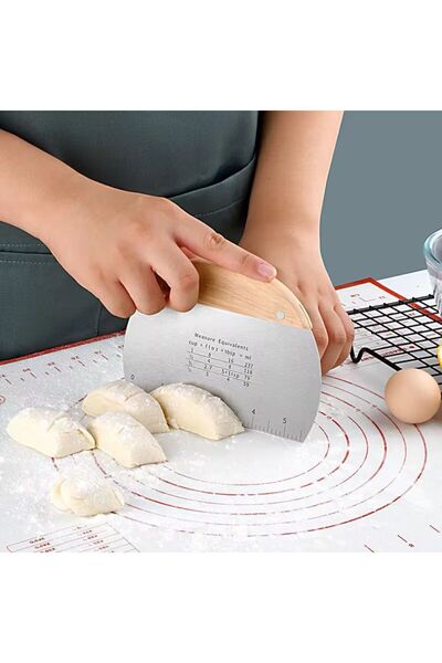 OLİVYA أداة تشكيل العجين من الفولاذ المقاوم للصدأ بمقبض من الخيزران من ألين-بامبو